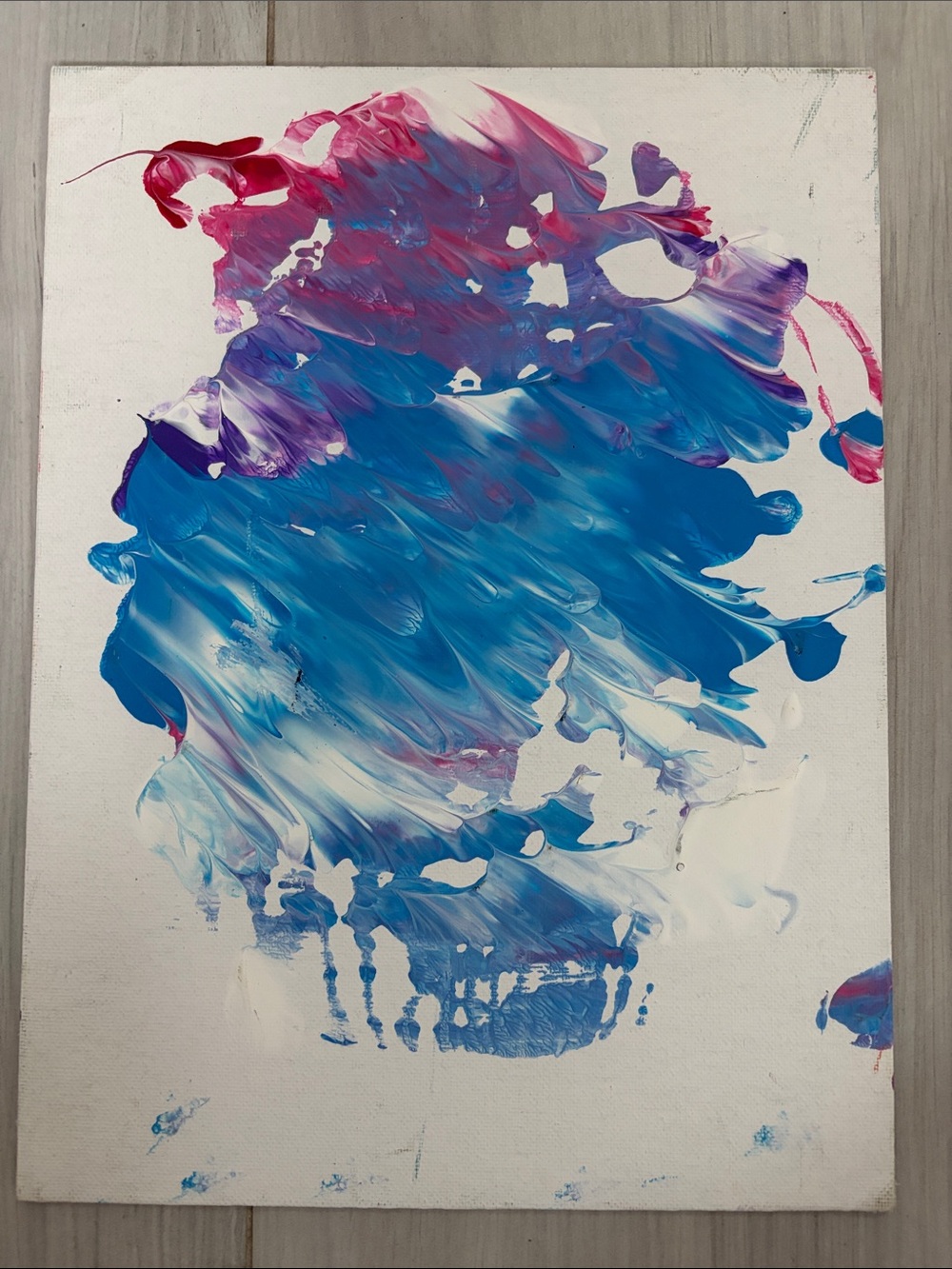 Abstract Blue & Pink Acrylic Canvas Art by